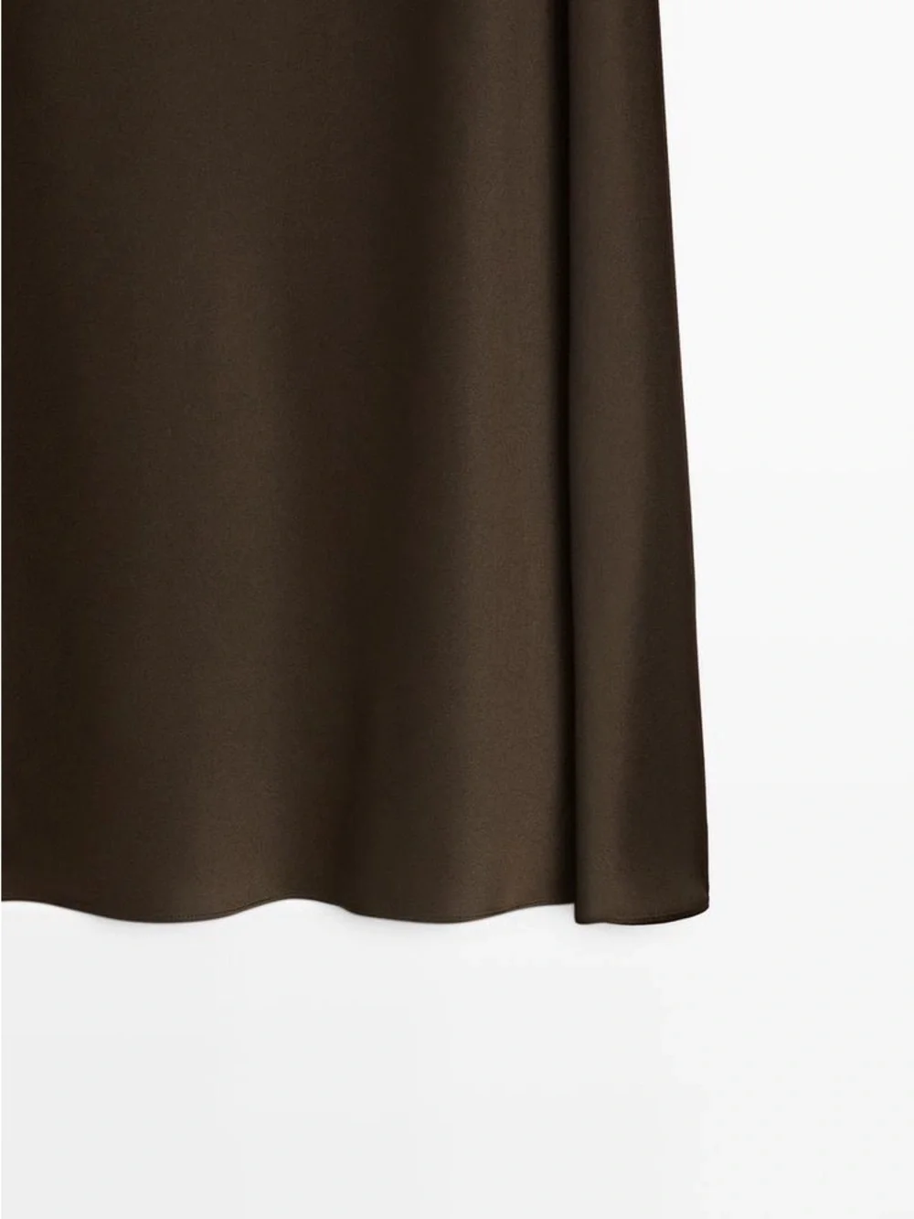 Zara satin flowing skirt in brown size medium